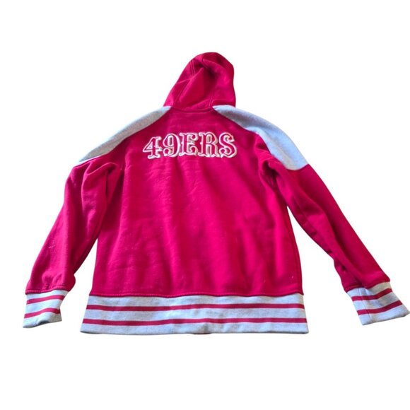 San Francisco 49ers Team Apparel Red Hooded Zip Up Sweatshirt Sz Small - Picture 1 of 8